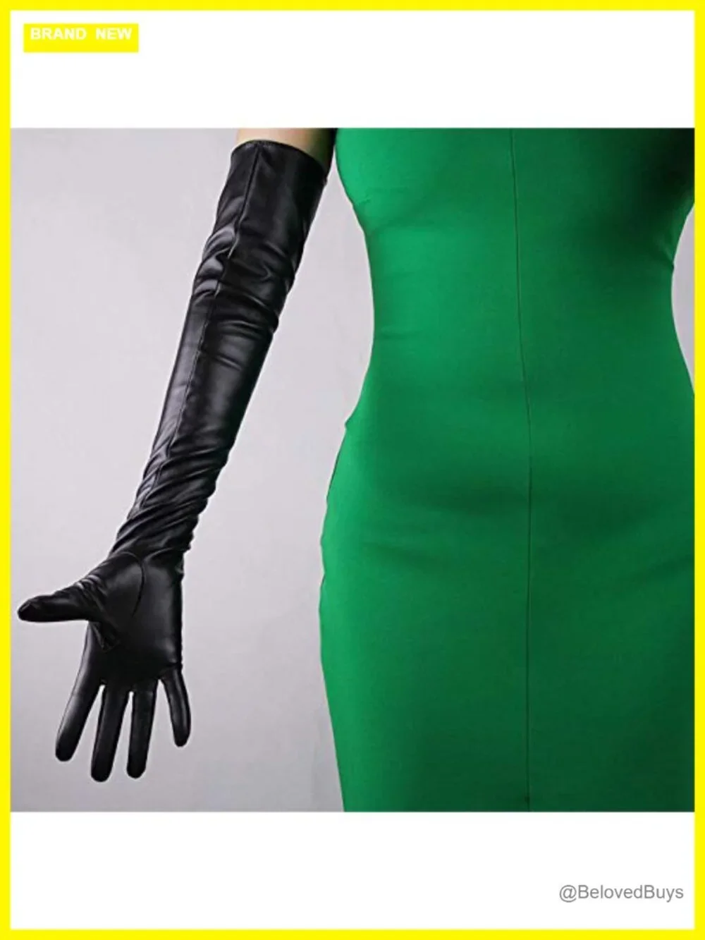 Faux Leather Opera Gloves 60cm 24in Long Stretch Party Evening Cosplay Costume